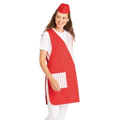 Überwurfschürze Damen rot 08/596/02, Größe II