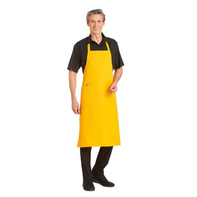 Latzschürze Druckknopfverschluss gelb, Größe 34 11/529/18