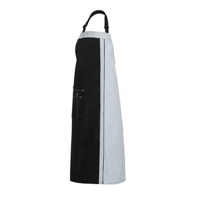 Latzschürze 2 Taschen schwarz/silber, Größe 34 11/2522/1029