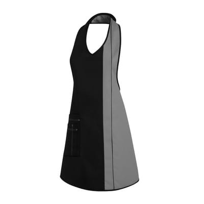 Latzschürze Druckknopfverschluss schwarz/silber, Größe 34 11/2540/1029