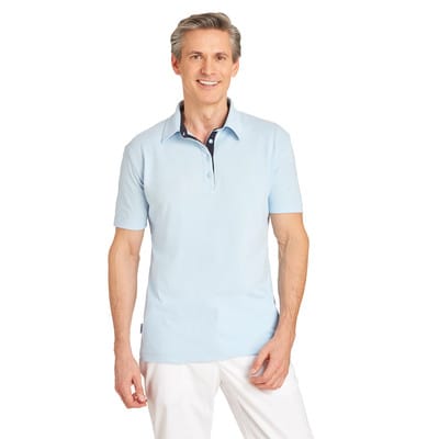 Poloshirt Unisex hellblau/marine 08/2637/0504, Größe XXL