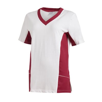 Schlupfkasack Damen weiß/beere 08/2531/0164, Größe XS