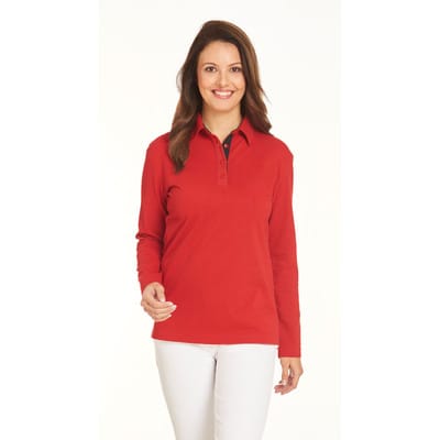 Poloshirt Unisex rot/schwarz 08/2638/0210, Größe L