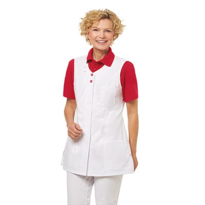Kasack Damen weiß/rot 04/2758/0102, Größe 40