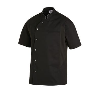 Kochjacke Herren Kurzarm schwarz 12/2754/10, Größe 44