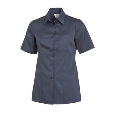 Bluse Damen Kurzarm dunkelgrau 10/2496/43, Größe 50