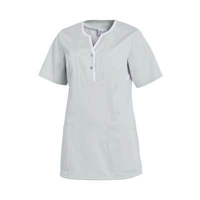 Schlupfkasack Damen silbergrau/weiß 08/1335/2901, Größe XS