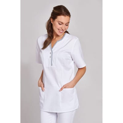Schlupfkasack Damen weiß/silber 08/1335/0129, Größe XXL