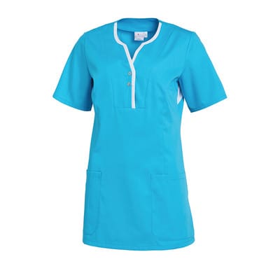 Schlupfkasack Damen türkis/weiß 08/1335/7601, Größe S