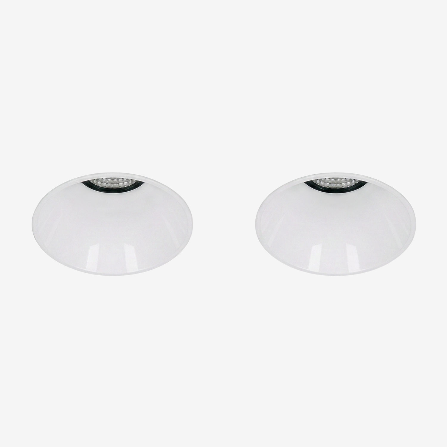 Sklum Pack Mit 2 Rahmenlosen, Runden, Eingelassenen Led-downlights Ø6,8 Cm Aus Aluminium Orelva Weiss