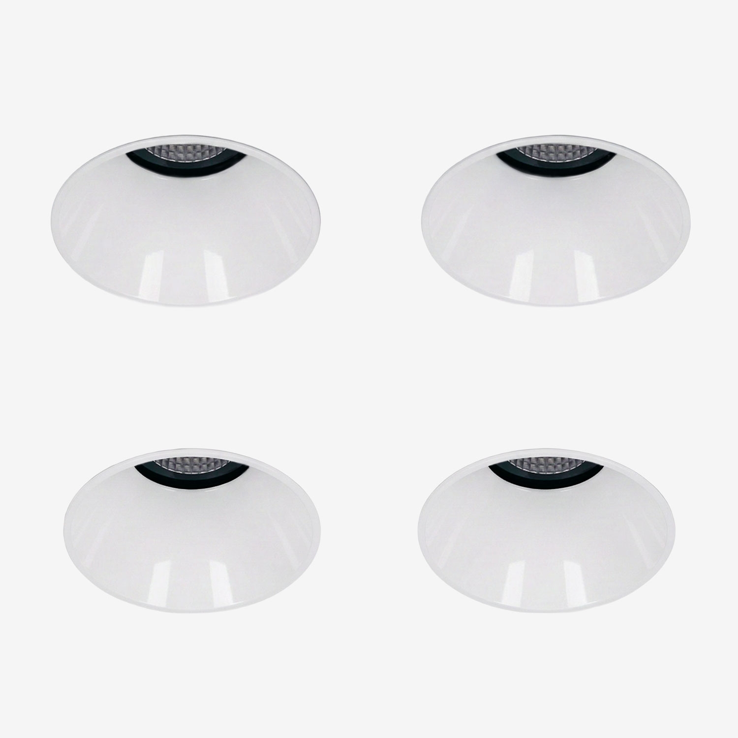 Sklum Pack Mit 4 Rahmenlosen, Runden, Eingelassenen Led-downlights Ø6,8 Cm Aus Aluminium Orelva Weiss