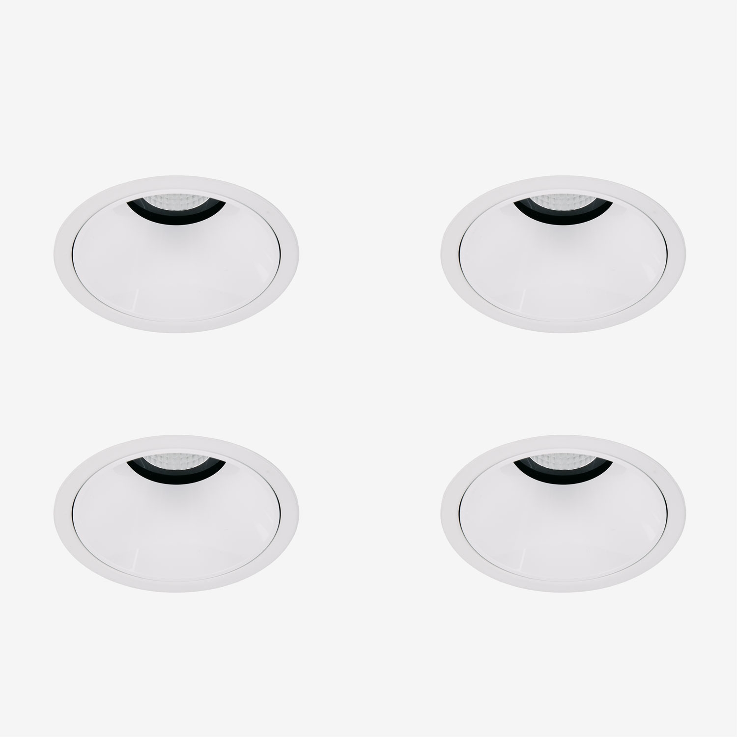 Sklum Pack Mit 4 Led-einbau-downlights Mit Runden Rahmen Ø8 Cm Aus Aluminium Orelva Weiss