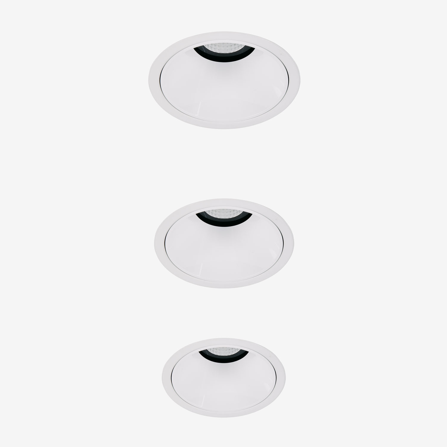 Sklum Pack Mit 3 Led-einbau-downlights Mit Runden Rahmen Ø8 Cm Aus Aluminium Orelva Weiss