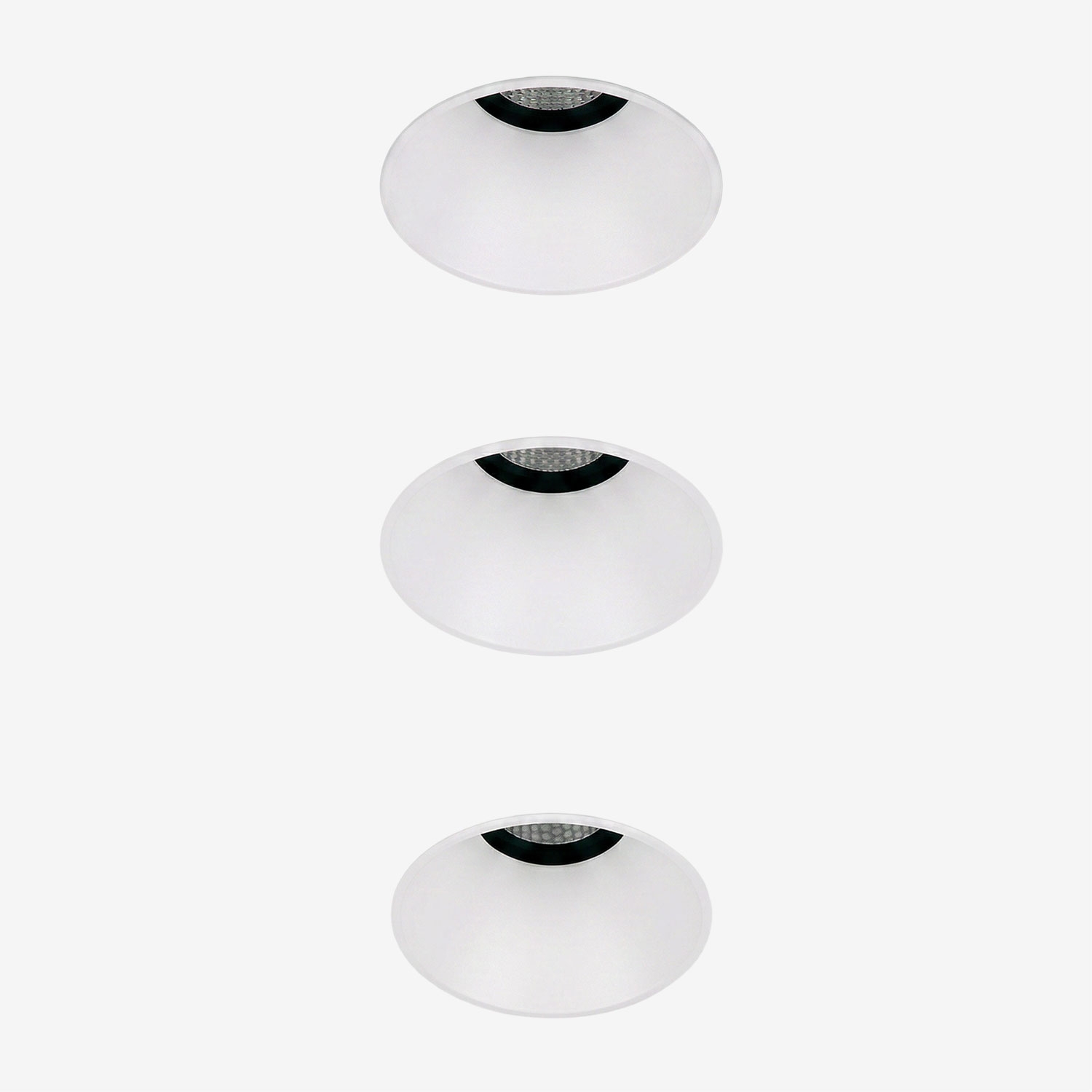 Sklum Pack Mit 3 Rahmenlosen, Runden, Eingelassenen Led-downlights Ø6,8 Cm Aus Aluminium Orelva Weiss