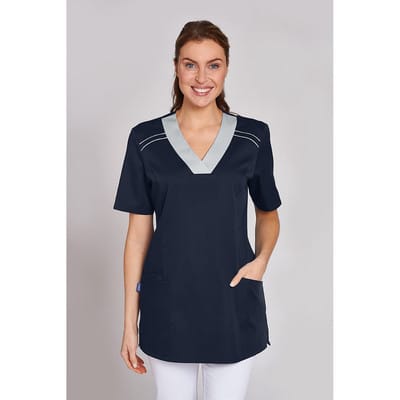 Schlupfkasack Damen marine/silbergrau 08/2798/0429, Größe XXL