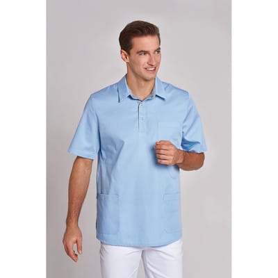 Schlupfkasack unisex hellblau/silbergrau 12/1345/0529, Größe S