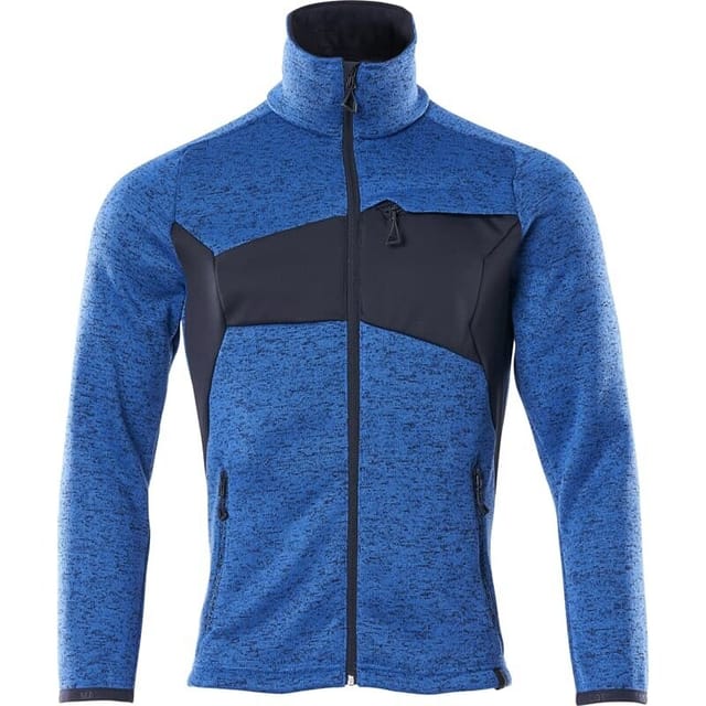 Strickpullover ACCELERATE mit Reißverschluss Azurblau/Schwarzblau 18105-951-91010, Größe 3XL