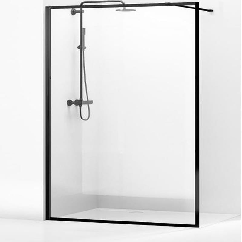 Walk-in Dusche Schwarze Profile Loft 100x195 Cm