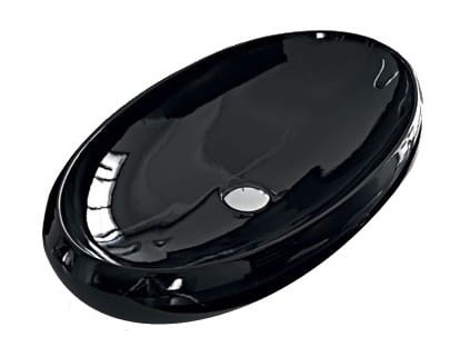 Waschbecken Keramik Schwarz 40x60x16 Cm