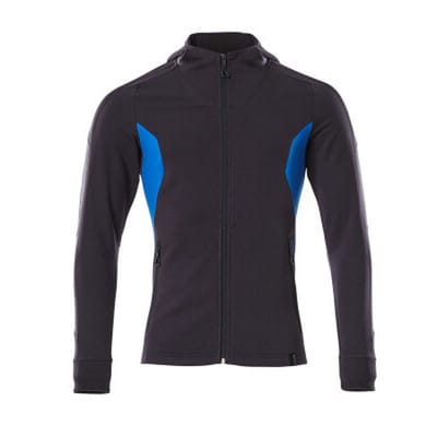 Kapuzensweatshirt ACCELERATE mit Reißverschluss Schwarzblau/Azurblau 18584-962-01091, Größe M ONE