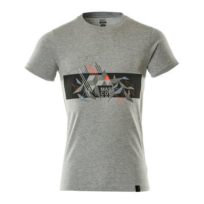 T-Shirt ACCELERATE Grau-meliert/Hi-vis Rot 19182-965-08222, Größe 3XL