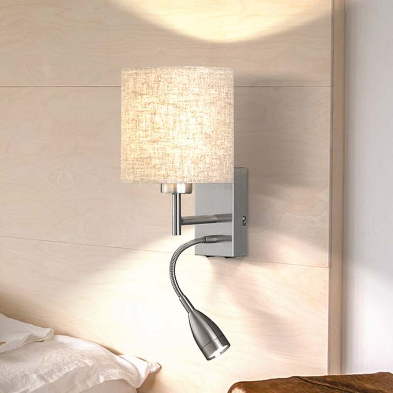 [neuwertig] B-ware Fischer & Honsel Wandlampe Dreamer Led Leselampe Leuchte Nickel Sandfarben
