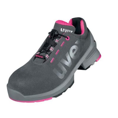 1 ladies Halbschuhe S2 85627 grau/pink, Weite 10, Größe 35