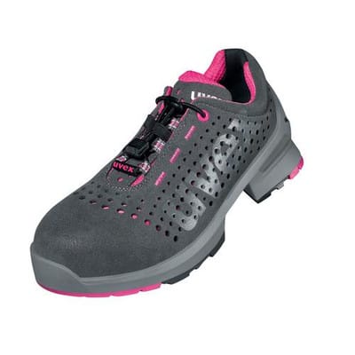 1 ladies Halbschuhe S1 85617 grau/pink, Weite 10, Größe 35