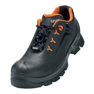 2 MACSOLE® Halbschuhe S3 65223 schwarz/orange, Weite 12, Größe 43