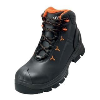 2 MACSOLE® Stiefel S3 65234 schwarz/orange, Weite 14, Größe 49