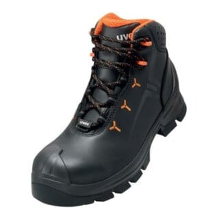 2 MACSOLE® Stiefel S3 65234 schwarz/orange, Weite 14, Größe 48