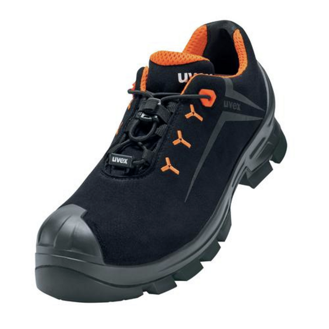 2 MACSOLE® Halbschuhe S3 65282 schwarz/orange, Weite 11, Größe 43