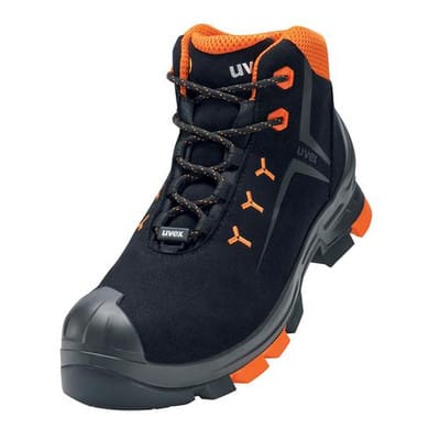 2 Stiefel S3 65094 schwarz/orange, Weite 14, Größe 38