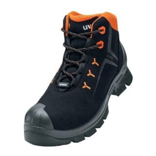 2 MACSOLE® Stiefel S3 65294 schwarz/orange, Weite 14, Größe 35