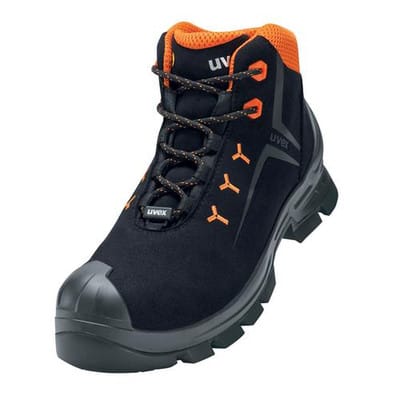 2 MACSOLE® Stiefel S3 65293 schwarz/orange, Weite 12, Größe 36