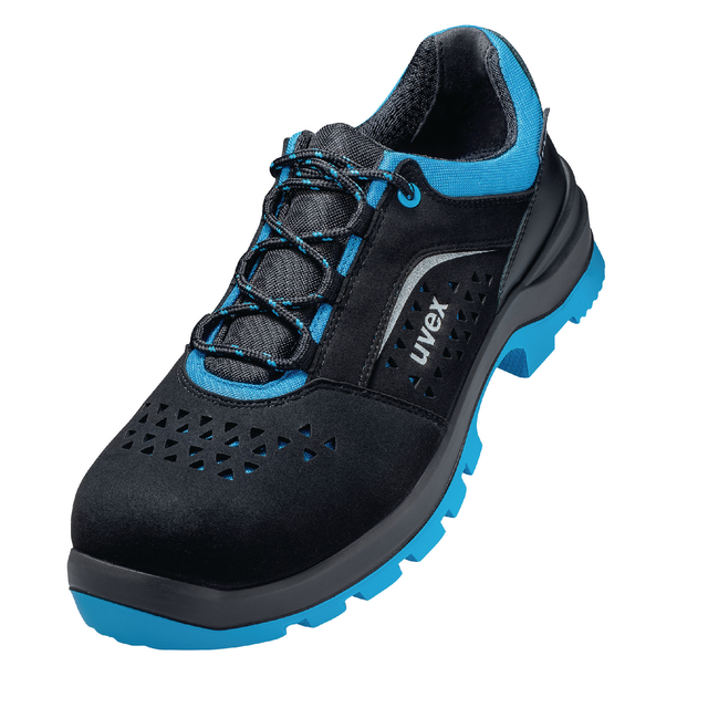 2 xenova® Halbschuhe S1 95548 schwarz/blau, Weite 11, Größe 45