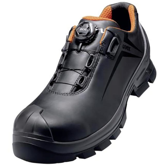 2 MACSOLE® Halbschuhe S3 65312 schwarz/orange, Weite 11, Größe 43