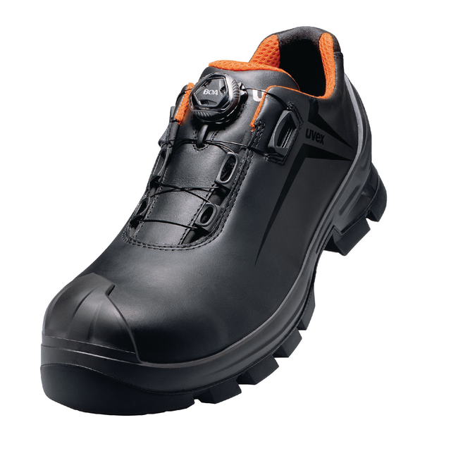 2 MACSOLE® Halbschuhe S3 65312 schwarz/orange, Weite 11, Größe 46