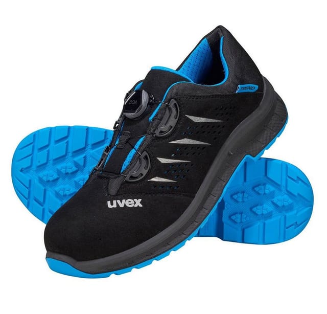 2 trend Halbschuhe S1P 69382 schwarz/blau, Weite 11, Größe 48