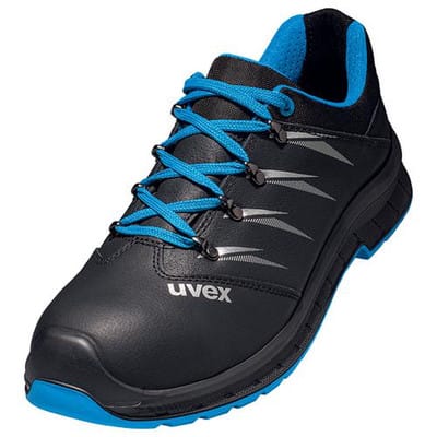 2 trend Halbschuhe S3 69341 schwarz/blau, Weite 10, Größe 39
