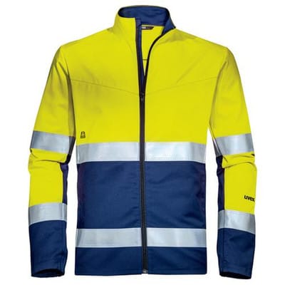Arbeitsjacke Construction gelb, blau, warngelb, Größe L