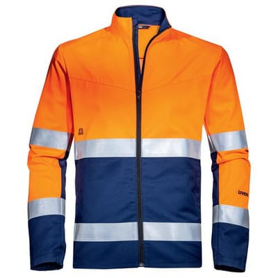 Arbeitsjacke Construction orange, blau, warnorange, Größe M
