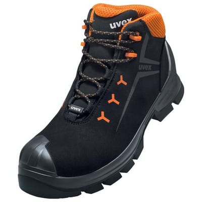 2 MACSOLE® Stiefel S3 65251 schwarz/orange, Weite 10, Größe 41