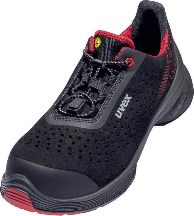 1 G2 Halbschuhe S1P 68372 schwarz/rot, Weite 11, Größe 36