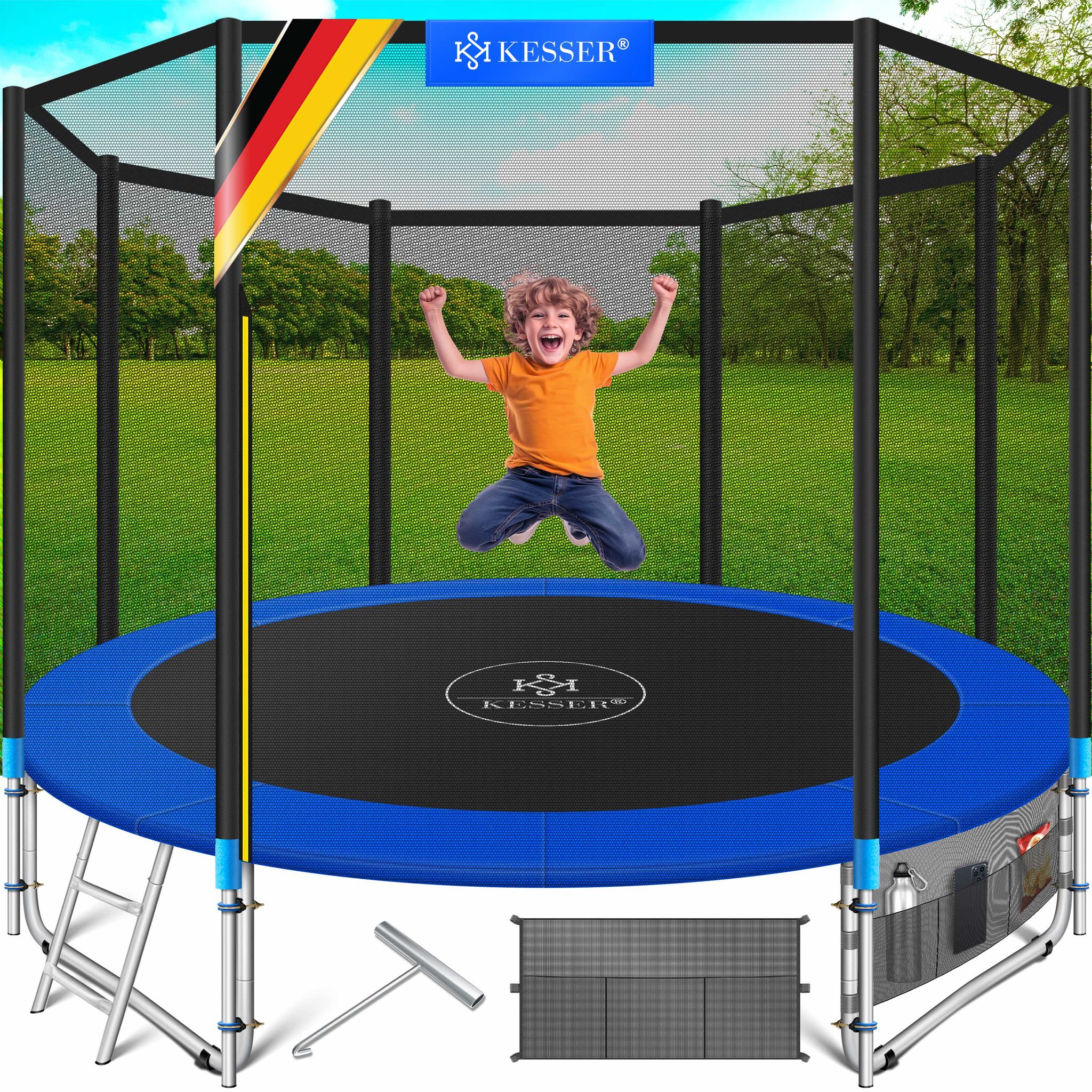 Kesser® Trampolin Mit Sicherheitsnetz - 305 Cm, Blau
