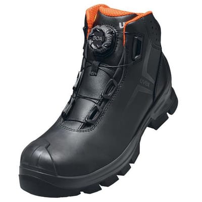 2 MACSOLE® Stiefel S3 65323 schwarz/orange, Weite 12, Größe 52