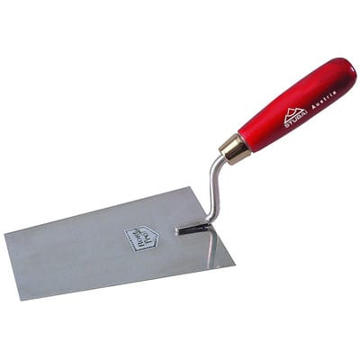 Maurerkelle rostfrei, met.roter Griff 180 mm