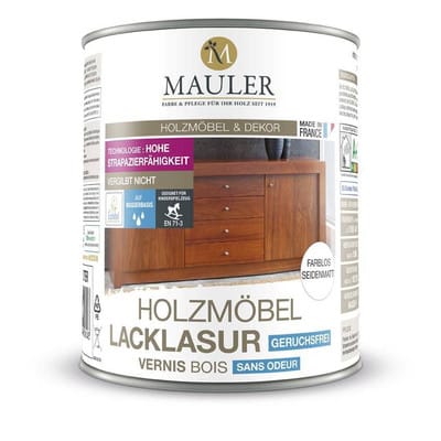 Holzmöbel Lacklasur Seidenmatt Nussbaum Dunkel 0,25 L