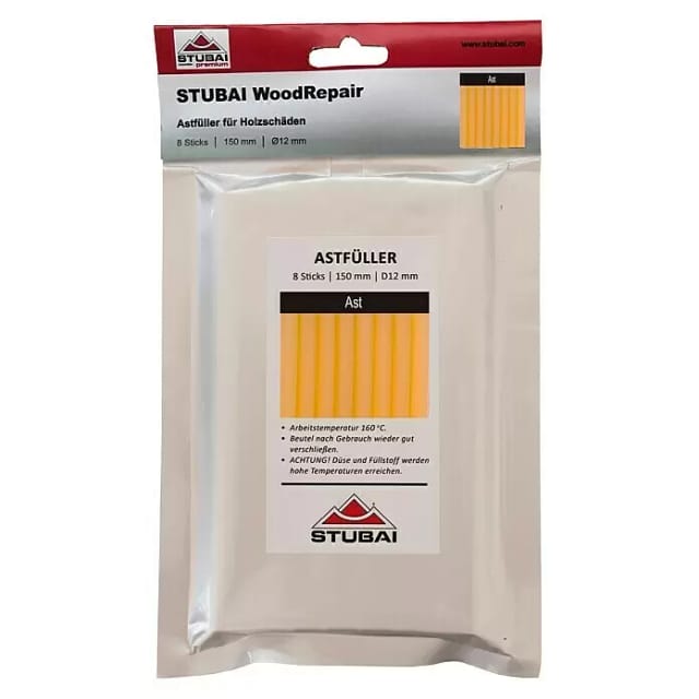 WoodRepair Astfüller Farbsticks 150mm, 8 Stück transparent