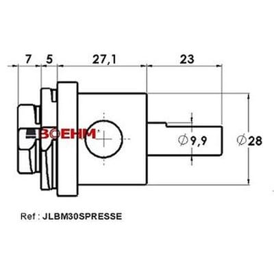 Locheisen-Adapter für Pressen (Ø2 bis 30mm) Spindelbohrung 10mm